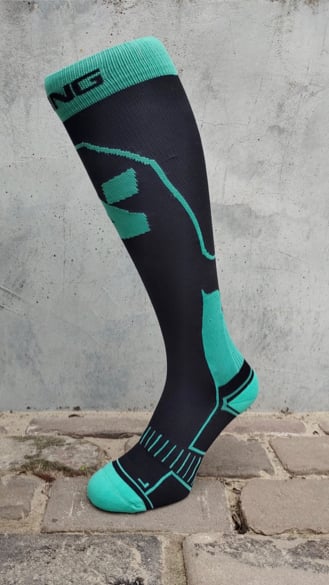 Uitverkocht!! Extra Light Compressie Q-skin zwart/groen
