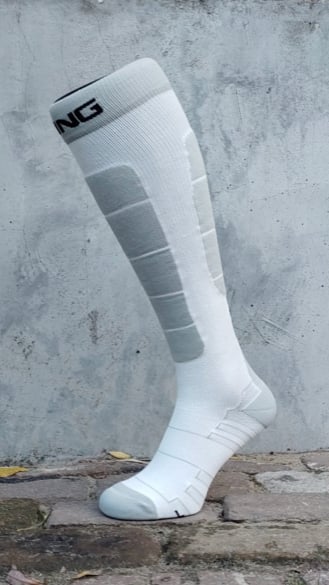 Skisokkken Light compressie 50% Dryarn - wit/grijs