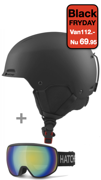 Hatchey Assault Zwart + Ghost HB-09 Black/Gold Skigoggle – Set Deal | Skicenter Fam Coenraad
