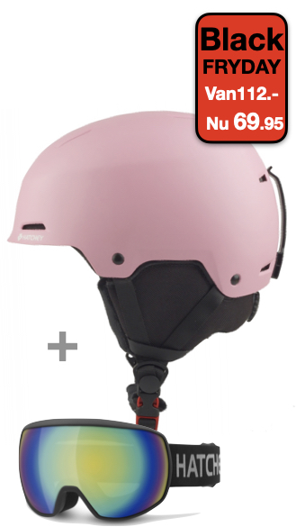 Hatchey Assault Roze + Ghost HB-09 Black/Gold Skigoggle – Set Aanbieding | Skicenter Fam Coenraad