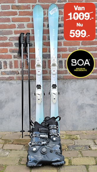 Nieuwe ski's, schoenen met BOA sluiting en stokken: van 1009.- Nu 599.-
