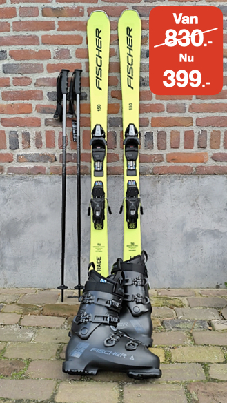 Nieuwe ski's, schoenen en stokken: van 835.- Nu 399.-
